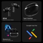 Boat Nirvana Ion, 120HRS Battery, Crystal Bionic Sound w/Dual EQ Modes, 4Mics ENx, App Support, Low Latency, IPX4, v.5.2 Bluetooth Earbuds, TWS Ear Buds Wireless Earphones with mic (Charcoal Black) - Image 7