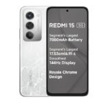 Redmi 15 5G Frosted White 8GB + 256GB | Segment's Largest 7000mAhA Battery | Segment's Largest Display 17.53cm(6.9) Up to 144Hz | Snapdragon 6s Gen 3 | 18W Reverse Charging | 50MP AI Dual Camera